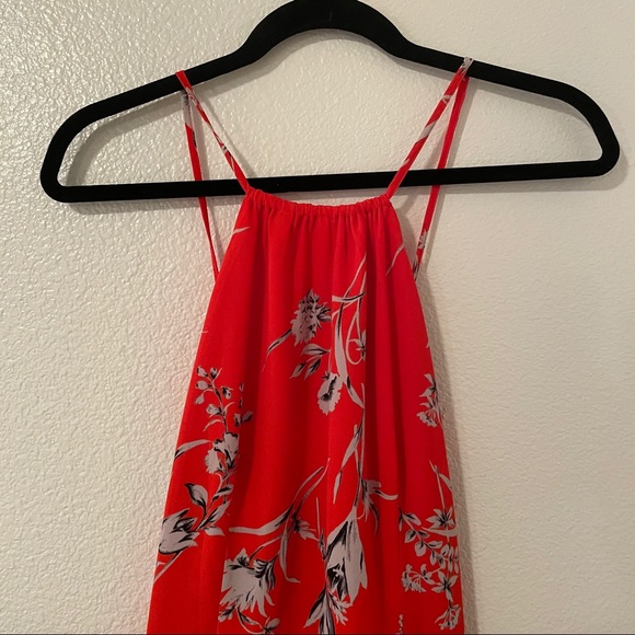 Sugar Lips Red Floral Halter Dress M - Picture 3 of 11